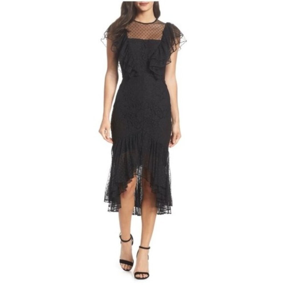 COOPER ST Rosie Ruffle Lace Midi Dress